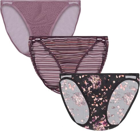 Vanity Fair Women's Illumination String Bikini Panties, Silky Stretch & Satin Trim, Holly Plaid Print in Saudi Arabia