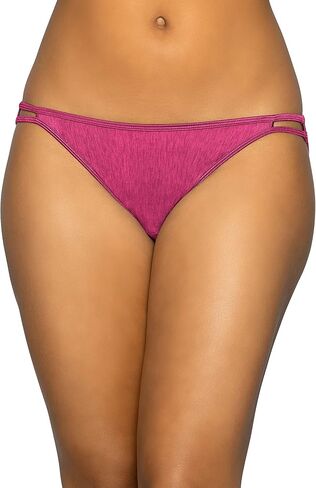 Vanity Fair Women's Illumination String Bikini Panties, Silky Stretch & Satin Trim, Holly Plaid Print in Saudi Arabia
