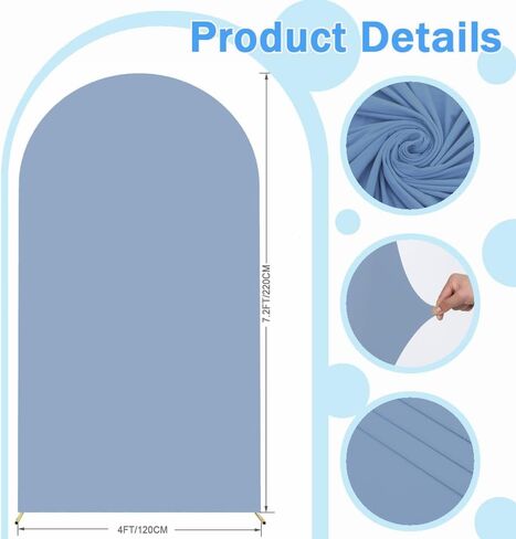 Spandex Arch Cover Khaki Wedding Arch Cover 7.2ft Tan Brown Arch Stand Covers Round Top Chiara Backdrop Cover Dounble Sided Arch Panels Backdrop for Baby Shower Gender Reveal Party Ceremony in Saudi Arabia