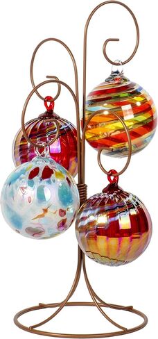 Red Co. 13 inch Golden Finish Ornament Wire Display, 4-arm Spiral Stand for Home Decoration in Saudi Arabia