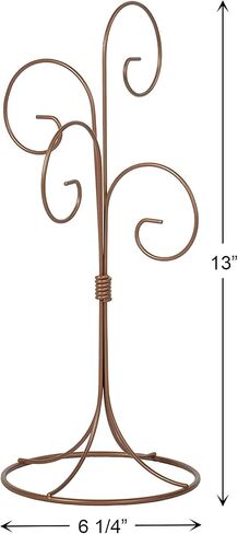 Red Co. 13 inch Golden Finish Ornament Wire Display, 4-arm Spiral Stand for Home Decoration in Saudi Arabia