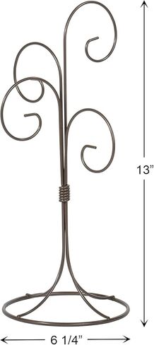 Red Co. 13 inch Golden Finish Ornament Wire Display, 4-arm Spiral Stand for Home Decoration in Saudi Arabia