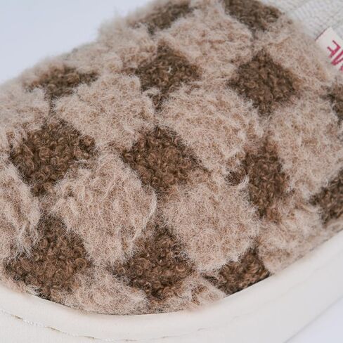 Cute Slippers Checkered Slippers Kawaii Home Slippers Fluffy Slippers Fuzzy Slippers Unisex in Saudi Arabia