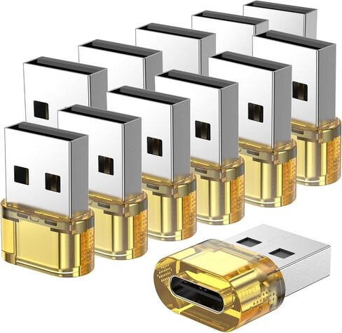 USB Male to USB C Female Adapter 12 Pack,USB to USB C Charger and Date Connector for Apple iPhone15 /iPad/Galaxy/Apple Watch/Pad Air/Laptop/Car/Charger/CarPlay/Wall Plug/Quest Link etc. in Saudi Arabia