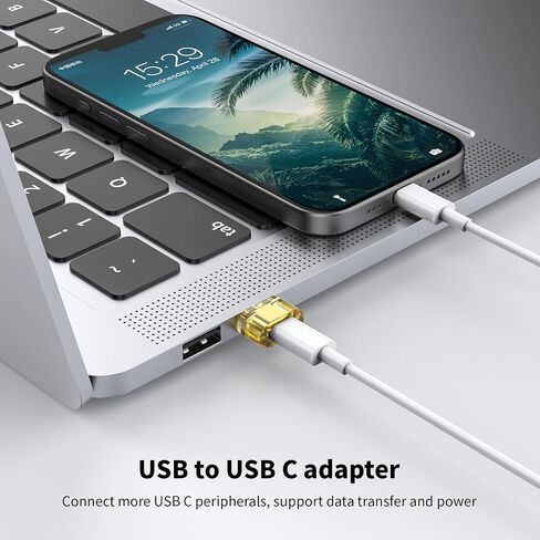 USB Male to USB C Female Adapter 12 Pack,USB to USB C Charger and Date Connector for Apple iPhone15 /iPad/Galaxy/Apple Watch/Pad Air/Laptop/Car/Charger/CarPlay/Wall Plug/Quest Link etc. in Saudi Arabia