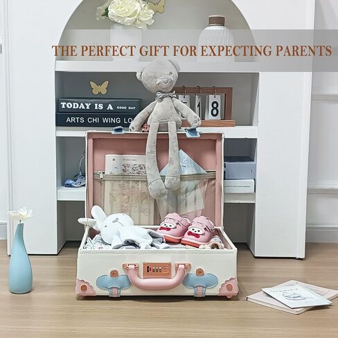 Unitravel Baby Keepsake Case, 16" Handmade Memory Storage Box, Newborn Keepsake Box, Vintage Suitcase for Baby Shower, Baptism, Naming Ceremony or Birthday (floral) in Saudi Arabia