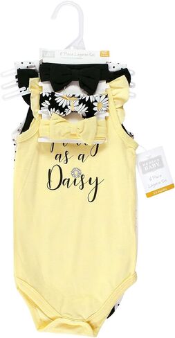 Hudson Baby girls Sleeveless Bodysuit and Headband SetBaby and Toddler T-Shirt Set in Kuwait