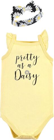 Hudson Baby girls Sleeveless Bodysuit and Headband SetBaby and Toddler T-Shirt Set in Kuwait
