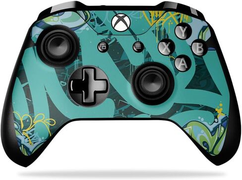 Glossy Glitter Gaming Skin Compatible with Microsoft Xbox One X Controller - Polygon Grunge - Premium 3M Vinyl Protective Wrap Decal Cover - Easy to Apply | Crafted in The USA by MightySkins in Saudi Arabia