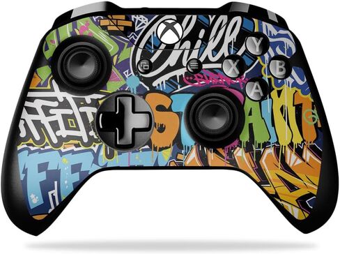 Glossy Glitter Gaming Skin Compatible with Microsoft Xbox One X Controller - Polygon Grunge - Premium 3M Vinyl Protective Wrap Decal Cover - Easy to Apply | Crafted in The USA by MightySkins in Saudi Arabia