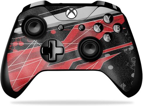 Glossy Glitter Gaming Skin Compatible with Microsoft Xbox One X Controller - Polygon Grunge - Premium 3M Vinyl Protective Wrap Decal Cover - Easy to Apply | Crafted in The USA by MightySkins in Saudi Arabia