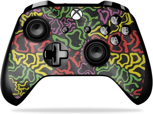 Glossy Glitter Gaming Skin Compatible with Microsoft Xbox One X Controller - Polygon Grunge - Premium 3M Vinyl Protective Wrap Decal Cover - Easy to Apply | Crafted in The USA by MightySkins in Saudi Arabia