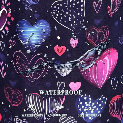Hand Drawn Love Hearts Pattern Laundry Hamper With Handles Foldable Oxford Cloth Tote Bag Colorful Laundry Basket Clothes Toy Storage Bucket 18.9" x 16.5" For Bathroom/Laundry/Bedroom in Saudi Arabia