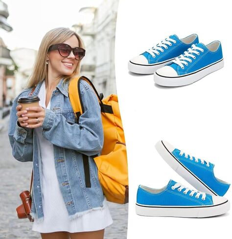 JUDIS Women’s Lace Up Canvas Shoes Low Top Fashion Sneakers Casual Tennis Walking Shoes in Saudi Arabia