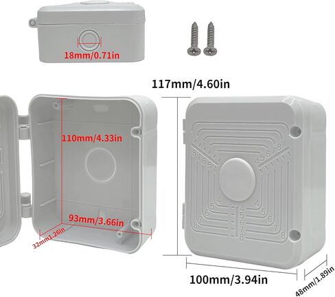 Plastic Junction Box,Rainproof Dustproof, Junction Box, Universal Electrical Enclosure, Outdoor and Indoor Usage Project Box Security Camera Bracket (115 * 115 * 50mm) in Saudi Arabia
