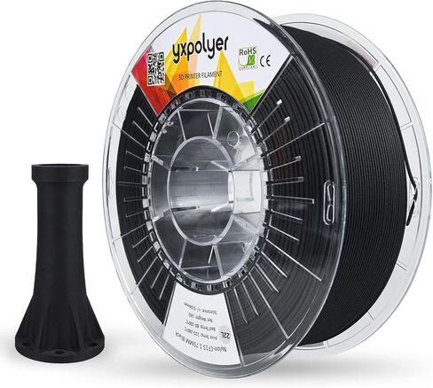 YXPOLYER Carbon Fiber PC Filament Tough Carbon Fiber Polycarbonate 1.75mm PC-CF 3D Printer Filament 1kg/2.2lb, Excellent Strength, Rigidity and Heat Resistance 3D Engineering Material Filament, Black in Saudi Arabia
