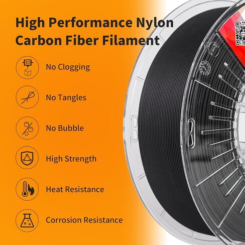 YXPOLYER Carbon Fiber PC Filament Tough Carbon Fiber Polycarbonate 1.75mm PC-CF 3D Printer Filament 1kg/2.2lb, Excellent Strength, Rigidity and Heat Resistance 3D Engineering Material Filament, Black in Saudi Arabia