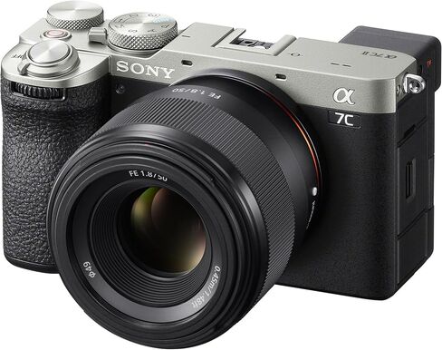 Sony a7C II Full Frame Mirrorless Camera Body + 50mm F1.8 Lens ILCE-7CM2/S Silver + SEL50F18F Bundle with Deco Gear Photography Backpack + Extra Battery + Microphone + LED + Monopod & Accessories Kit in Saudi Arabia