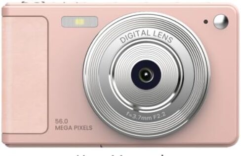 كاميرا رقمية بدقة 56 ميجابكسل، كاميرا FHD 1080P Point & Shoot مع بطاقة SD سعة 32 جيجابايت، بطاريتان وحبل قصير، مثالية للأطفال والمراهقين، هدية مناسبة للفتيات in Kuwait