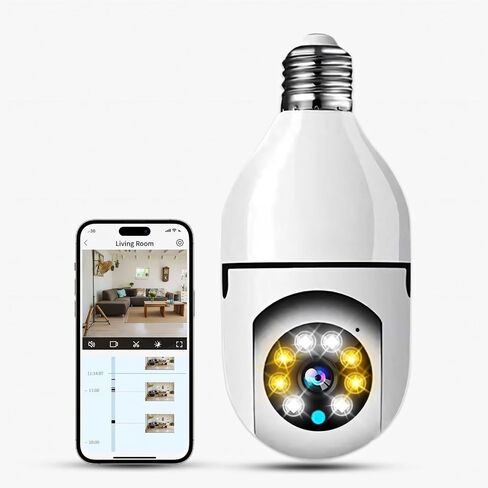 1080P Wireless Security Light Bulb Camera, Mobile Tracking,3MP HD, Two-Way Audio, Ideal for Indoor/Outdoor Surveillance, Baby, Pets, Nanny,Cloud Storage in Saudi Arabia