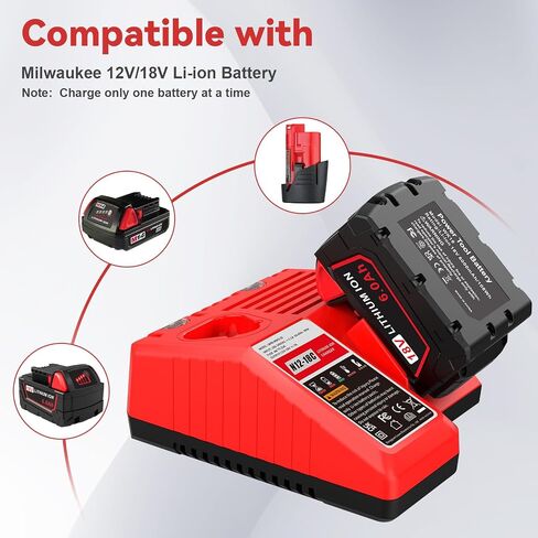 18V 6.0Ah Lithium Battery 2-Pack Replacement for Milwaukee WK18, Compatible with Milwaukee M18 Battery Tools and Charger 48-11-1850, 48-11-1852, 48-11-1865, 48-11-1862, 48-11-1840 in Saudi Arabia