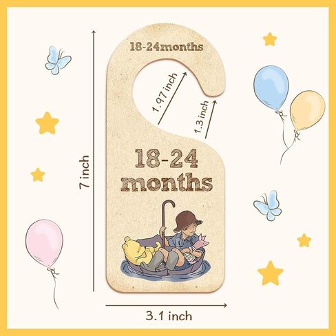 Winnie Nursery Decor Baby Closet Divider -8PCS Wooden Baby Closet Dividers for Baby Clothes Organizer,Baby Clothes Dividers for Closet,Daisy Design Nursery Decor Clothes Hanger Dividers in Saudi Arabia