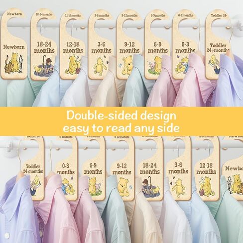 Winnie Nursery Decor Baby Closet Divider -8PCS Wooden Baby Closet Dividers for Baby Clothes Organizer,Baby Clothes Dividers for Closet,Daisy Design Nursery Decor Clothes Hanger Dividers in Kuwait