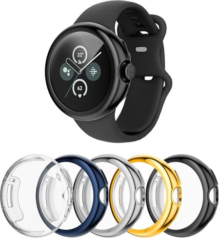 حافظة حماية شاشة لساعة Google Pixel (2022)، [عبوة من 5 قطع] غطاء حماية شامل من مادة TPU الناعمة المقاومة للخدش لملحقات ساعة Google Pixel 1 in Kuwait