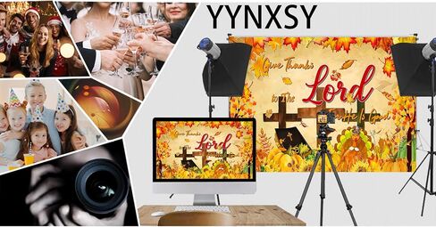 YYNXSY Fall Jesus Backdrop Banner Give Thanks to The Lord Photo Background Religious Autumn Pumpkin Maple Leaf Backdrop Decor for Autumn Fall Harvest Holiday Party Photo Prop 7X5FT YY-2528 in Saudi Arabia