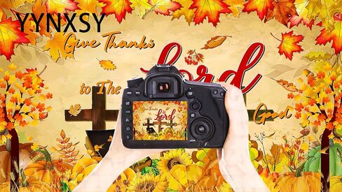 YYNXSY Fall Jesus Backdrop Banner Give Thanks to The Lord Photo Background Religious Autumn Pumpkin Maple Leaf Backdrop Decor for Autumn Fall Harvest Holiday Party Photo Prop 7X5FT YY-2528 in Saudi Arabia
