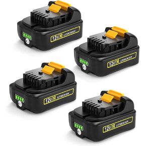4Pack 12V 3.0Ah Replacement for Dewalt 12V Battery DCB120 DCB127 DCB125 DCB104