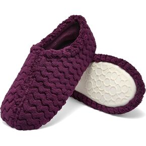 Fruit of the Loom Women's Chevron Closed Back Slipper - Comfortable, Memory Foam Sole, Indoor/Outdoor, Machine Washable