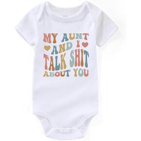 My Aunt and i Talk about you Baby Clothes boy Aunties Bestie auntie sayings Baby girl Clothes Baby Bodysuits