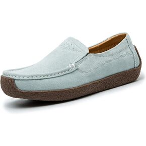 Women Snail Shoes Casual Slip On Loafers Flat Suede Leather Sneakers Shoes