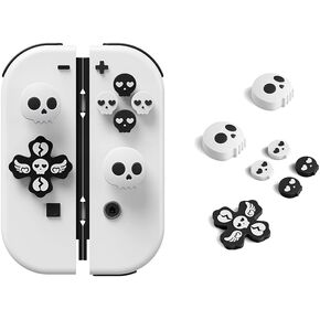 Halloween Cross D-Pad Button Caps Set Joystick Cover,Cool Switch Thumb Grip Caps Compatible with Nintendo Switch/OLED/Lite,Soft Silicone ABXY Key Buttons Joystick Cap Covers Accessories