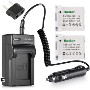 Kastar 2pack Lithium-Ion Battery and AC/DC Battery Charger Kit Replacement for Canon NB-11L NB-11LH and Canon IXUS 175 IXUS 177 IXUS 180 IXUS 185 IXUS 190 IXUS 240 HS IXUS 265 HS IXUS 285 HS Camera