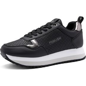 Sneakers for Women Thick Casual Platform Walking Shoes Breathable Non-Slip Tennis Shoe Chunky Arch Fashion Sneaker Comfortable Lace Up Girls Heighten Stylish