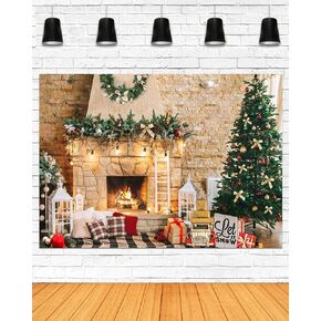 Mocsicka 7x5ft Christmas Fireplace Backdrop Christmas Backdrops for Photography Family Christmas Fireplace Decorations Background Winter Holiday Christmas Interior Photoshoot Props(7x5ft (82x60 inch)) in Kuwait