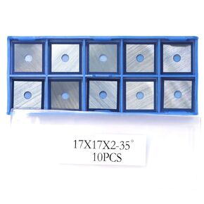 17x17x2mm-35° Square Tungsten Carbide Replacement Cutter Inserts Knives Blades for Woodworking Spiral Helical Planer Head 10pcs