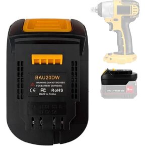 Adapter for Bauer Battery to for Dewalt Tool, BAU20DW Adapter Converter for Bauer 20V Lithium Battery to for Dewalt 20V Power Tools(No Battery)
