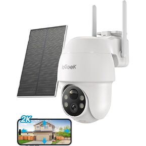 كاميرات مراقبة ieGeek لاسلكية في الهواء الطلق، كاميرا واي فاي 2K للمراقبة المنزلية في الخارج مع رؤية ليلية ملونة، عرض 360 درجة، لوحة شمسية، تعمل بالبطارية، صوت ثنائي الاتجاه، مستشعر حركة PIR، Alexa in Kuwait
