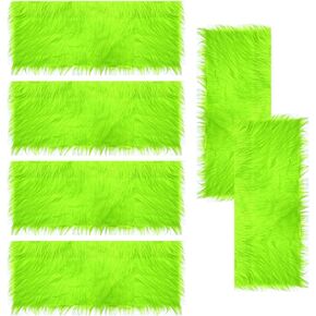 Faux Fur Fabric Christmas Winter Squares Shaggy Fur Fabric Patches Red 10x15 Inch for DIY Craft Hobby Halloween Winter Costume Decoration