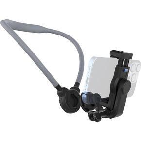 Magnetic Neck Phone Holder, Cell Phone Holder Around Neck POV/Vlog Selfie Mount Hand Free Phones Neck Holder Video Recording Chest Stand for iPhone 15 14 13 12