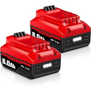 PDstation 【Upgraded to 6000mAh】 2PACK CMCB204 20V Lithium Battery Replacement for Craftsman V20 Battery MAX CMCB202 CMCB201 CMCD700C1 CMCS500B All of V20 Cordless Power Tools