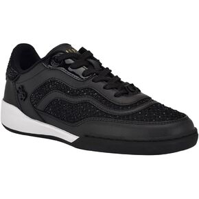 Guess Women's PRITIE Sneaker, Black Rhinestone 001, 9