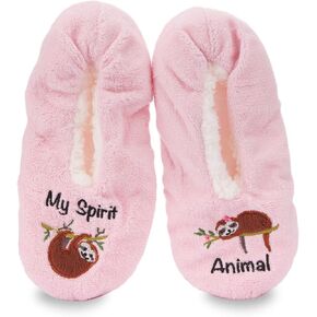 MeMoi Women's My Spirit Animal Sherpa Lined Slippers