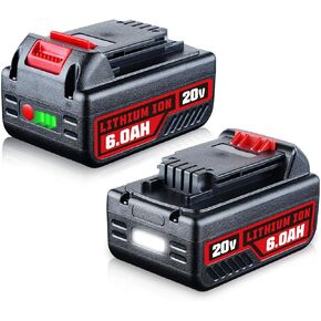 6.0Ah 2P 20V Repalcement for Black and Decker Lithium Battery LB2X4020 LB2X4020-OPE Compatible with Black and Decker 20V Battery Cordless Tools and Outdoor Equipment