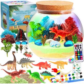 THINKKIE Unicorn Light Up Terrarium Kit for Kids – Unicorn Birthday Christmas Gifts for Girls Ages 4 5 6 7 8-12 Year Old – Arts and Crafts for Girls – LED Night Light Bedroom Decor