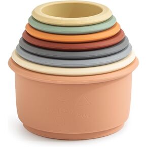Maison Rue Stacking Cup Toys - 8 Pcs - Silicone (Slate)