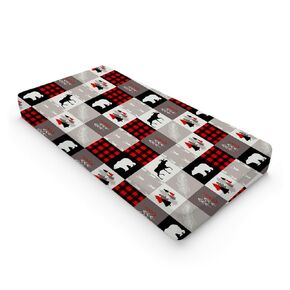 Christmas Woodland Animals Baby Changing Pad Covers for Boy Girl 32''x16'' Winter Deer Bear Pine Trees Red Plaids Fitted Change Table Mats Forest Animal Soft Nursery Diaper Changing Table Sheets